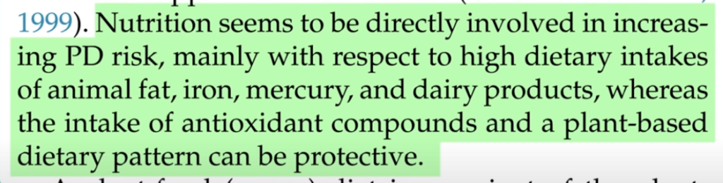 מחקר על תזונה ופרקינסון