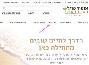 מציאת מתכוני בריאות באתר