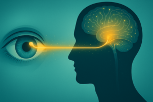 גרפיקה ממחישה קשר בין ראייה לבין המוח