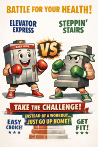 קריקטורה - נוחות מול בריאות